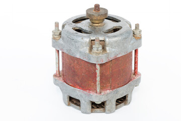 small electric motor on a white isolated background