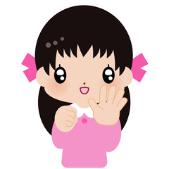 ジャンケン　パー　リボン　女の子　素材