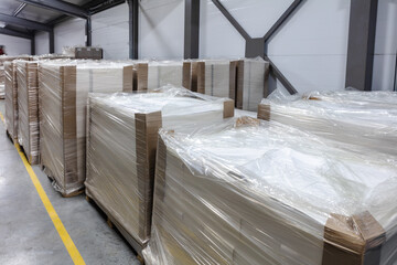 warehouse of finished products in modern printing house - 524233009