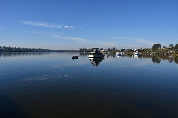 Reflection in the swan river at Applecross Perth Western Australia