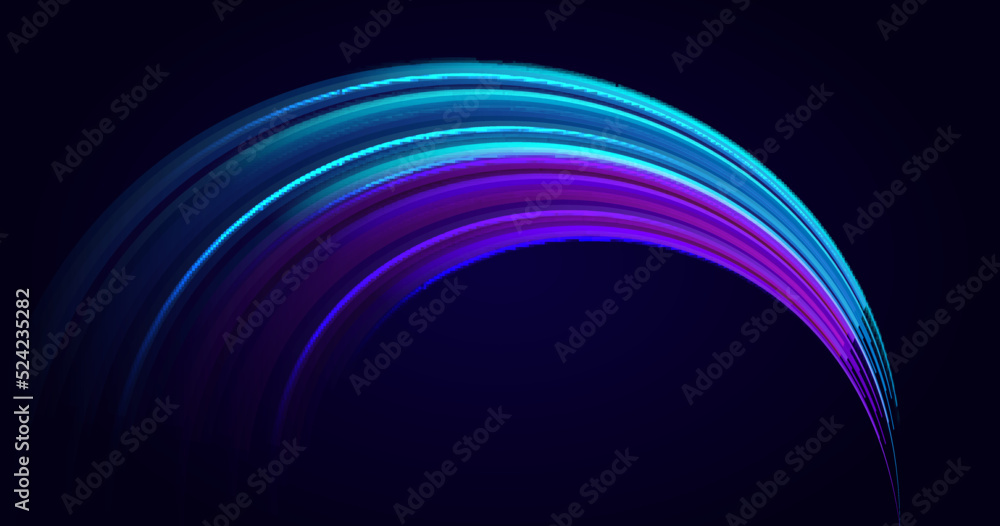 Poster abstract light speed effect blue tech connection innovation future digital technology banner movemen