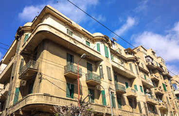Fototapeta na wymiar Old Building at Bahary Alexandria, Egypt