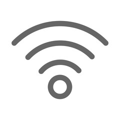 Wifi strong signal strength symbol. Isolated outline wifi icon. Wireless symbol outlined. Vector stock.