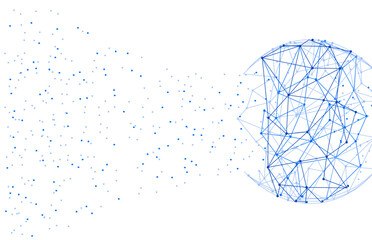 Network abstract connection isolated on white background. Network technology background with dots and lines. Ai background. Modern abstract concept. Ai background vector, network technology