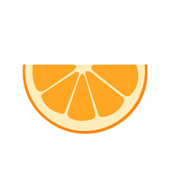 Orange fruit slice. Illustration in flat style isolated on white. Piece of orange.