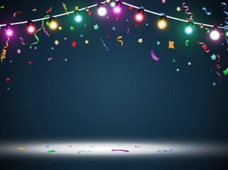 Vector illustration of a light garland on a transparent background.	
