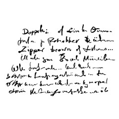 Handwritten abstract text illustration, vector monochrome script background, hand drawn illustration