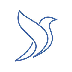Vector Drawn Linear Bird Logo Design