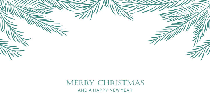 christmas background with fir branches and copy space