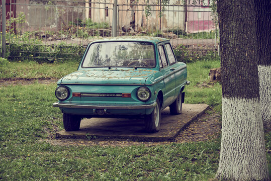 Restored Retro car ZAZ-968M.Soviet compact car of small class.