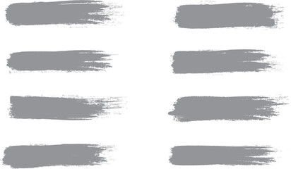 Gray brush stroke set isolated on background. Collection of trendy brush stroke vector for grey ink paint, grunge backdrop, dirt banner, watercolor design and dirty texture. Brush stroke vector