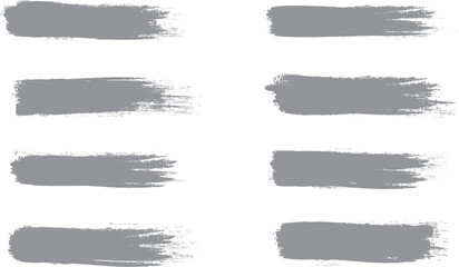 Gray brush stroke set isolated on background. Collection of trendy brush stroke vector for grey ink paint, grunge backdrop, dirt banner, watercolor design and dirty texture. Brush stroke vector