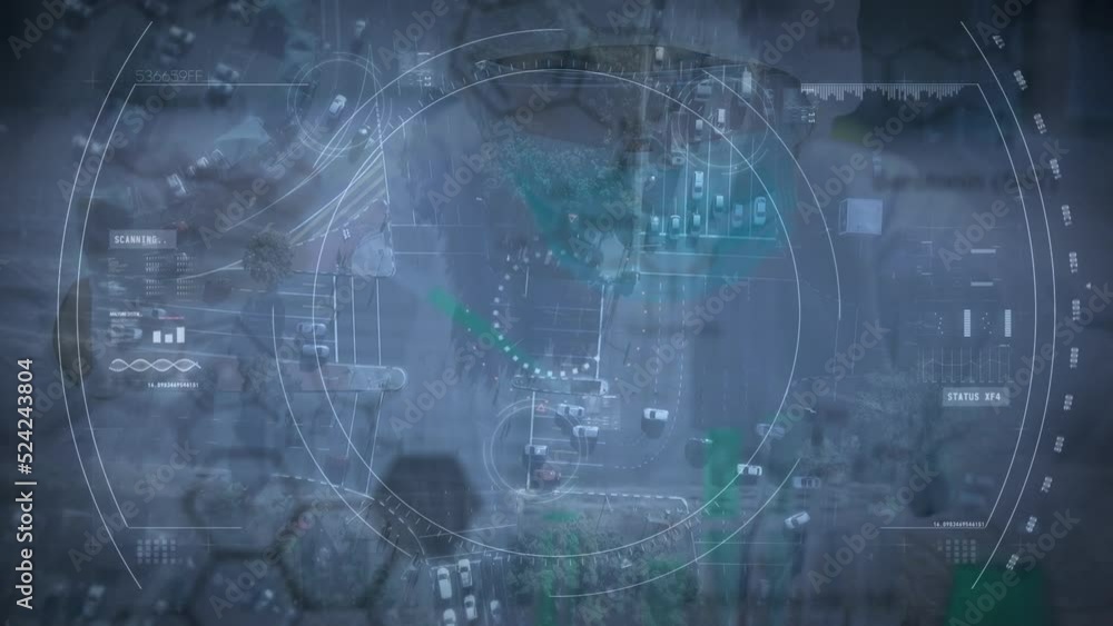 Poster animation of data processing over road