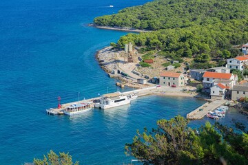 Beautiful landscape shot of island Vrgada port from a high point