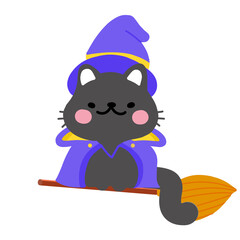 Halloween black cat ghost character desig illustration