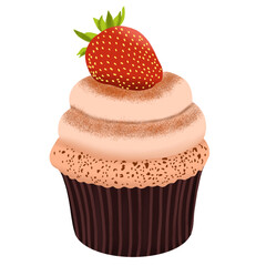 chocolate cupcake with strawberry