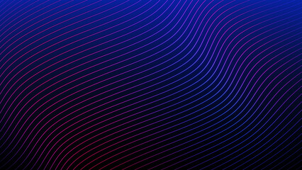 Abstract wavy background in bright neon blue and purple colors. 3d rendering.