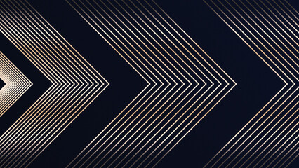 Abstract luxury black grey gradient backgrounds with golden metallic stripes. Elegant horizontal banner. Dark backdrop 3D