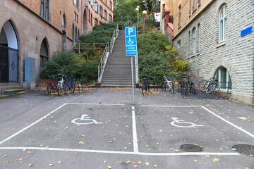 Accessible parking space in Sweden
