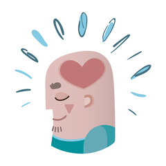 Calm and happy guy in a t- shirt.