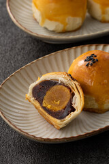 Moon cake yolk pastry for Mid-Autumn Festival holiday.