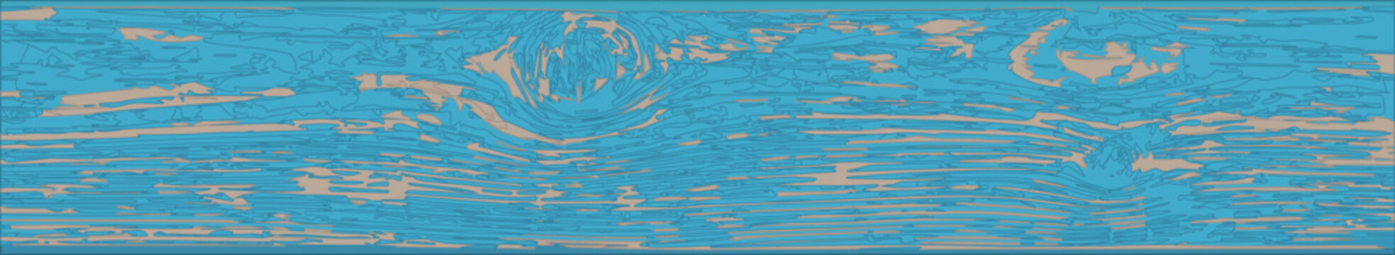 The wooden old long board is painted with blue paint, which is peeling off from the surface. Vector illustration, EPS 10. Natural vintage old grunge background.