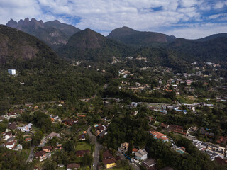 Aerial view of Granja Comary, Carlos Guinle neighborhood in the city of Teresópolis. Mountain...