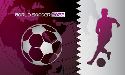 Obraz premium Abstract soccer background, World Soccer 2022 trends, world cup banner, vector illustration