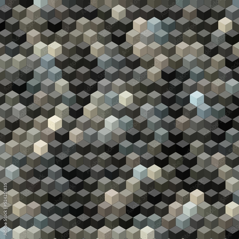 Poster an illustration of colorful isometric 3d cube with abstract multicolor pattern background wallpaper