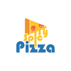 Pizza logo. Spicy pizza icon. Vector graphics. Logo design.
