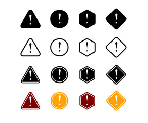 Exclamation mark of warning attention icon. attention vector illustration.