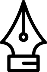 Fountain pen nib linear icon. Thin line illustration. Computer pen tool. Contour symbol. Vector isolated outline drawing.