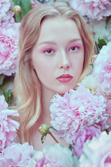 Naklejka premium divine aroma of peonies
