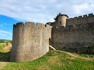 Fototapeta na wymiar French medieval fortress of Carcassonne