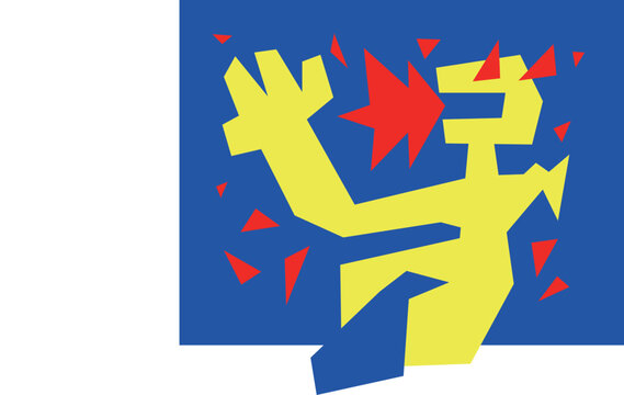 recommend clip art: 怒りを表したシンプルな切り絵風のイラスト