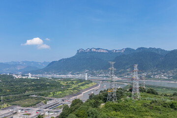 ship lock scene on three gorges dam