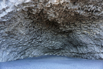 Basalt rocks at Reynisfjara Black Beach in Iceland
