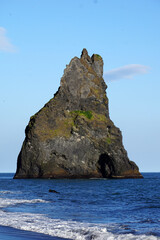 Fototapeta na wymiar Rock at Reynisfjara Black Beach in Iceland