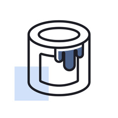 Paint bucket vector icon. Construction, repair