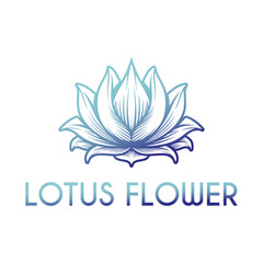 Obraz premium lotus flower logo design. line illustration lotus flower for cosmetics, beauty products, treatments, salons, spas, therapy, or health
