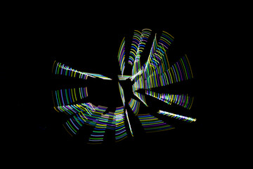 Graphic lightpainting effect colorful dashed luminosidrawing