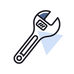 Adjustable spanner vector icon. Construction, repair