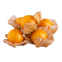 Cape gooseberry, physalis isolated on alpha background.