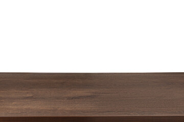 Empty brown wooden surface isolated on white