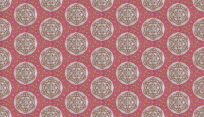 Wallpaper in the style of Baroque. Abstract ethnic ikat pattern. Geometric glitter art deco texture. Design for background, wallpaper, illustration, fabric, clothing, batik, carpet, embroidery.