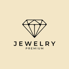 diamond jewelry logo line art vector illustration design