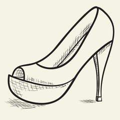 Hand drawn shoe illustration