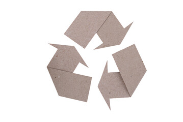 recycle symbol made of cardboard