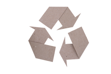 recycle symbol made of cardboard