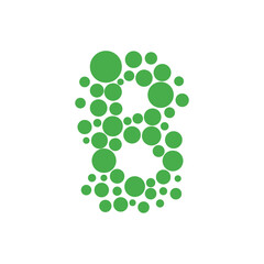 Letter B Logo Design Made of Green Bubbles